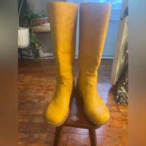 VBDB Yellow Leather Knee-High Boots